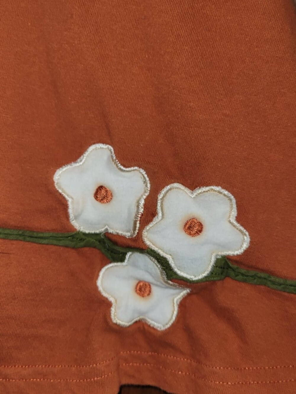 Orange cotton knee length skirt Small - Picture 3 of 6